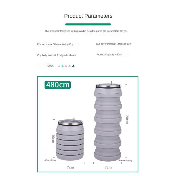 Складной силиконовый гель бутылка с водой 480 мл складной силиконовой кофейной кружки
