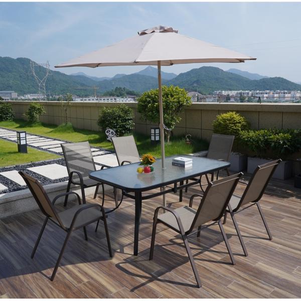 Stylish Metal Dining Table and Chairs Set for Patio Garden or Courtyard Furniture