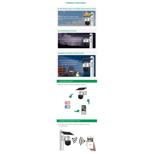 Outdoor Solar 4G Camera High Speed 360 Degree Night Vision Surveillance Remote Control WIFI Camera