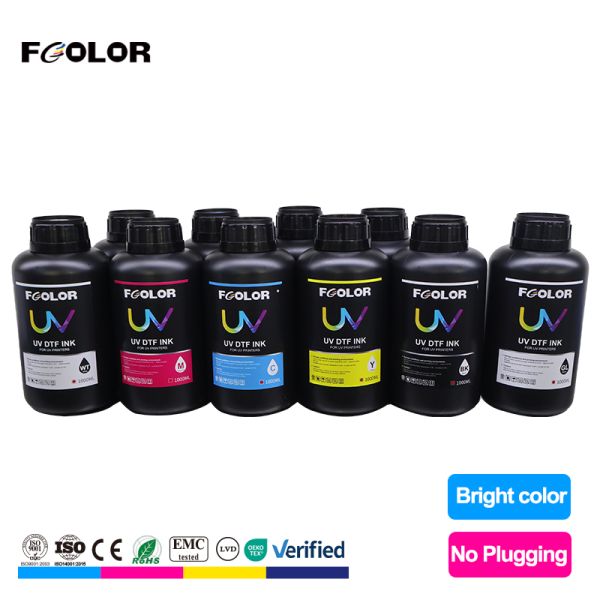 FCOLOR No Powder 3D TPU UV Ink 1000ML for T shirt Jersey Label Logo Transfer