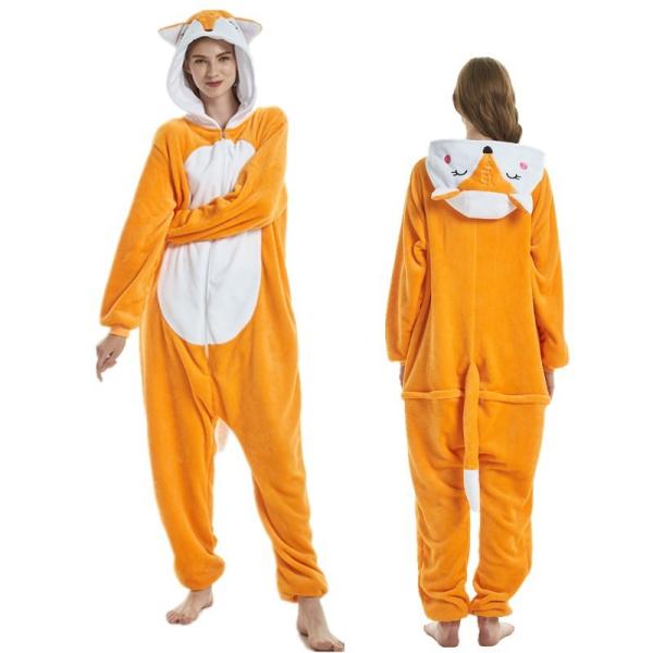 Flannel Romper Animal Impresso Pijama de Grande Tamanho Hoodie Para Homens Mulheres Casal