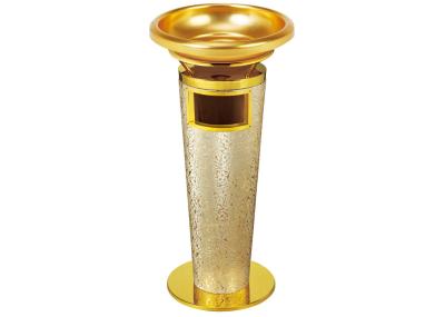 Equipamentos do serviço de sala da sala de hotel/tambor de aço inoxidável da cinza à terra com cor Titanium do ouro do cinzeiro superior aberto