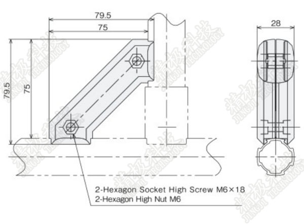 Трубопровод стороны двойника 45° алюминиевый соединяет Дурабле соединителя трубы расчалки АЛ -4 раскосный