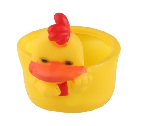 Vinyl Animal Shape Rubber Bath Toys Cute Cartoon Saucer For Cup Bottle Cover