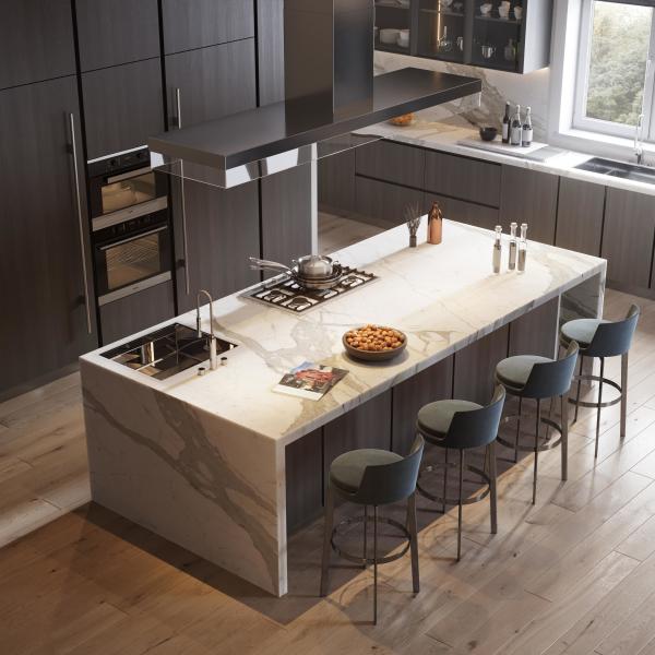 Custom Solid Wood Cupboard Cabinetry Set Luxury Kitchen Cabinets For Villa