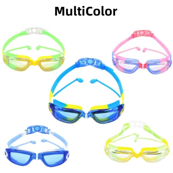 Blue Lens Kids Swim Goggles Outdoor Swimming Goggles With  PC Frame
