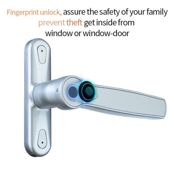 Сдвижной замок для окон с отпечатками пальцев