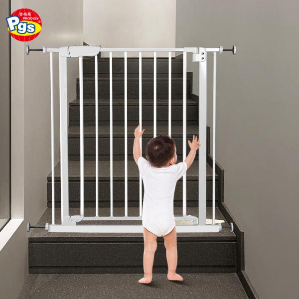 Baby Safety Metal Door Gate For Pets Pressure Mounted Metal Safety Gate For Stairway
