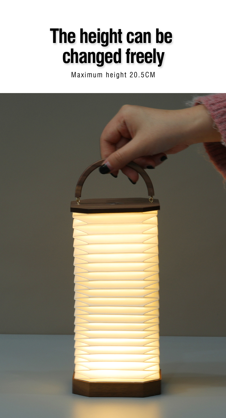ODM Gingko Smart Accordion Floor Lamp Wooden LED Reading Light For Bedroom
