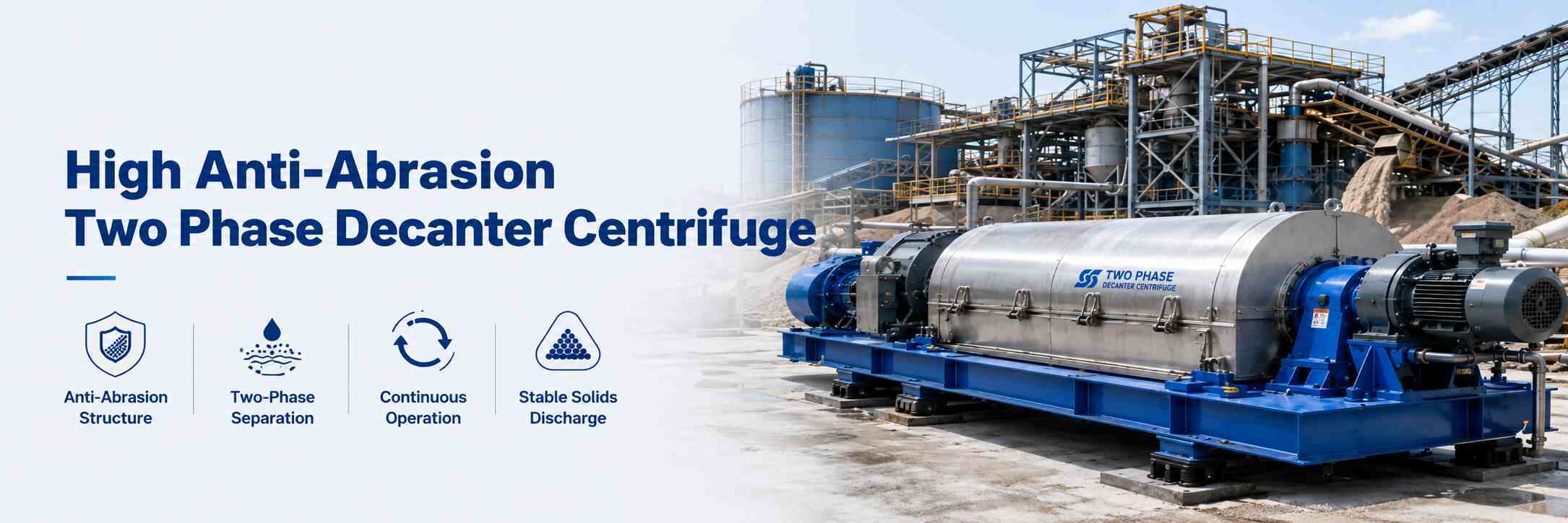 Two Phase Decanter Centrifuge for Mining Tailings