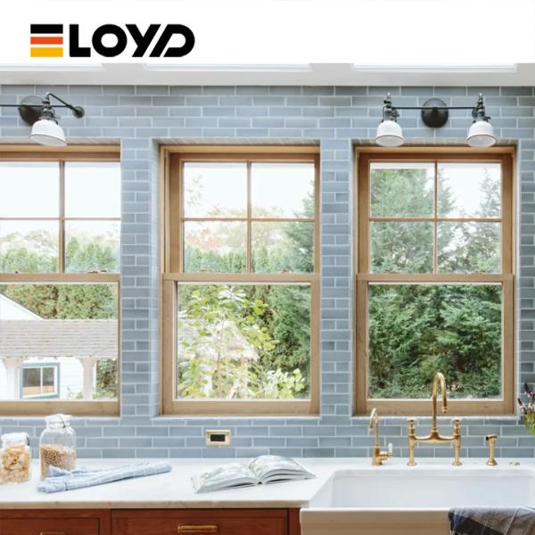 Double Single Hung Window with Slim Aluminium Frame and Tempered Glass