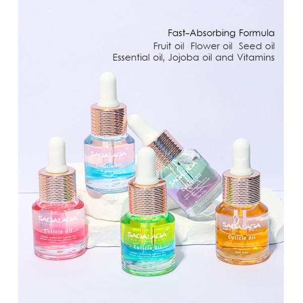 SAGALAGA 13 Scented Glass Nail Cuticle Oil 15ML Bottle With Dropper Amazing Double Layer Moisturizing Oil for Dry Cuticles
