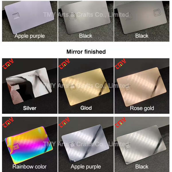 Top Rating Clear Reflective Silver Mirror Custom Blank Credit Card Metal Chip Card For VIP Card