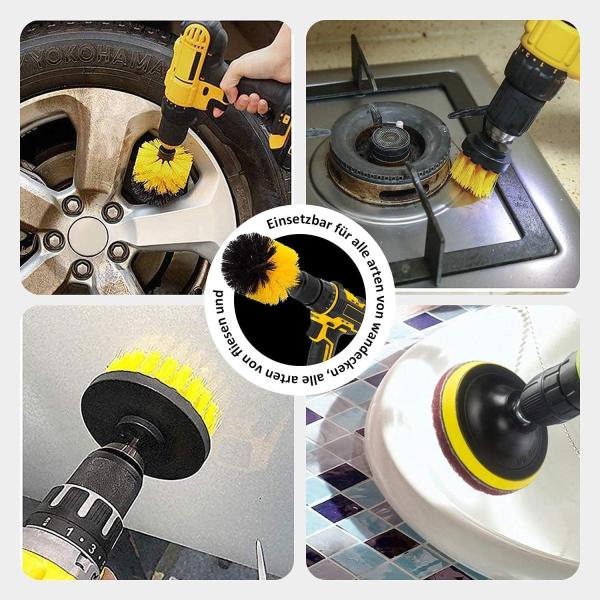 6pcs Power Drill Brush Set 0.35mm Filament Diameter Cordless Power Scrubber