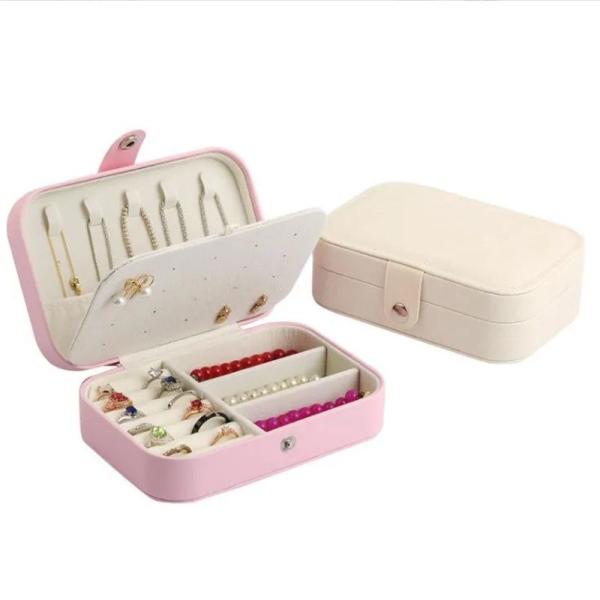 Logo personnalisé Box d'emballage de bijoux de luxe en cuir en PU Flocking Case de stockage Boîte cadeau pour bijoux Collier Ring