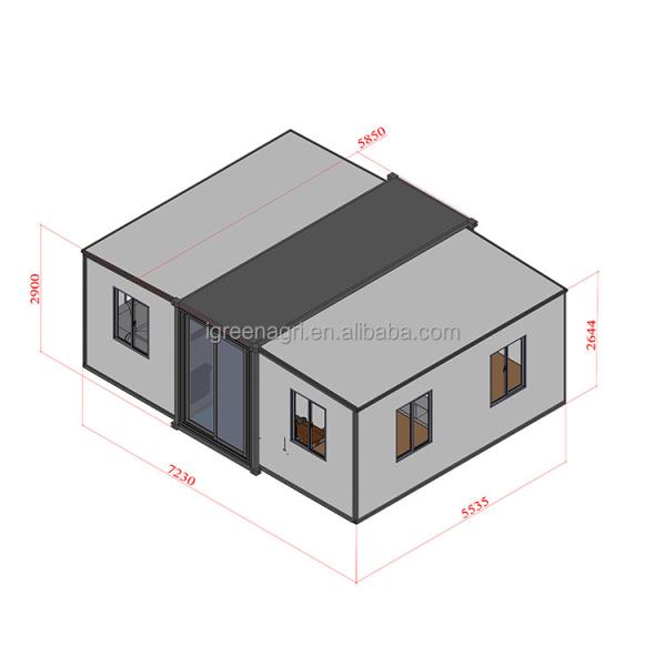 Customizable 40ft Expandable Container House With Gypsum Board Covering 20ft 40ft
