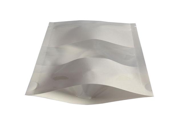 Flat Bottom Plastic Storage Bags With Zippers White Kraft Paper Food Grade