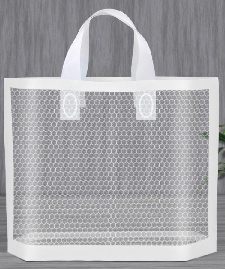 Gradient Thank You Plastic Tote Bag, Reusable Gift Shopping Hand Bag with Soft Handle