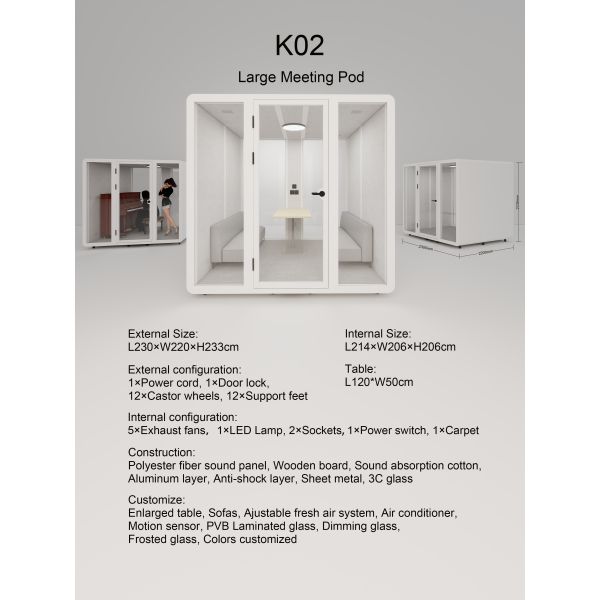 Cabina telefónica insonorizada para oficina, portátil, sala móvil, cabina telefónica de oficina