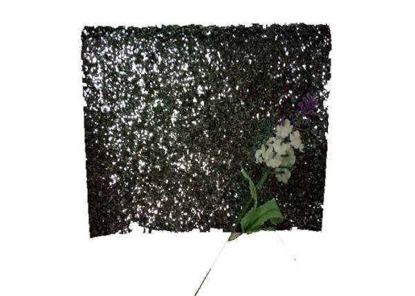 Synthetic Leather Pu Shiny Glitter Fabric , Black Sparkle Glitter Fabric