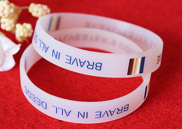 Half Transparent Rubber Wrist Bracelets 180mm Perimeter Embossed Technique