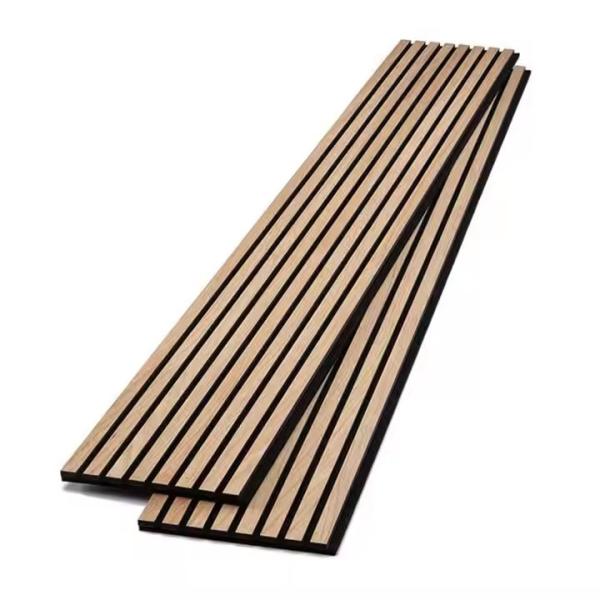 Panel de madera acústica acústica de 21 mm insonorizado Veneer MDF PET Paneles