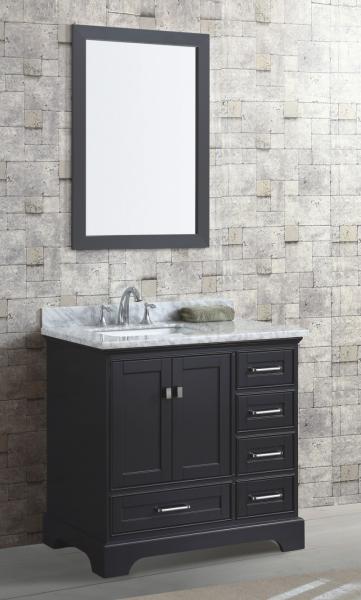 36′′ Black Color Bathroom Vanity Cabinets Floor Standing Installation Classic Style