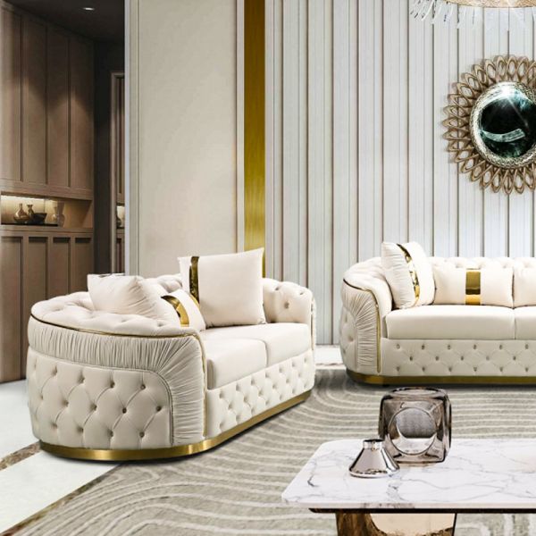 High End Custom Luxury Villa 3 2 1 Seater Sofa Set Furniture Living Room Modular Italian Modern Design Fabric Sectional Sofa