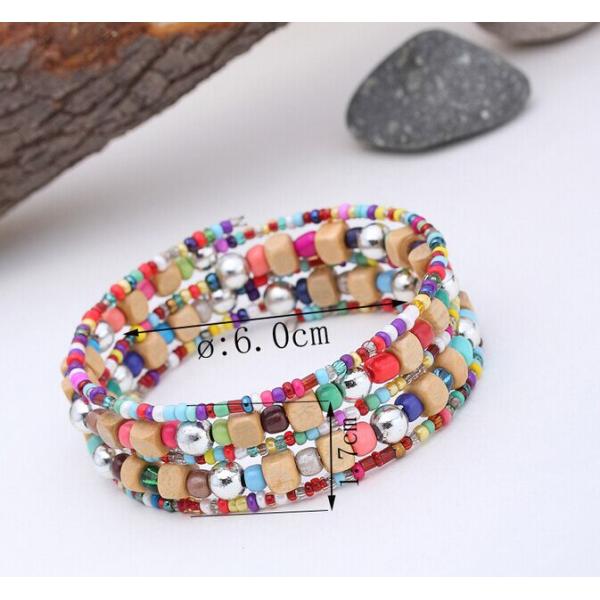 Bohemian multilayer beads bracelet European and American big stretch bracelet