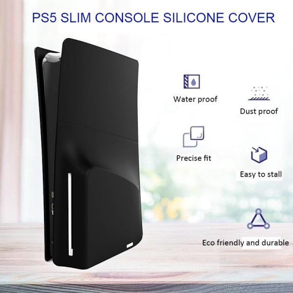 Dustproof PS5 Slim Silicone Skin Cover Anti-Scratch For Sony PS5 Slim Disc Edition Console