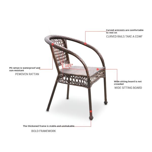 Balcony Outdoor Dining Rattan Patio Set