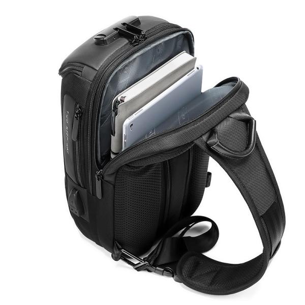 Fábrica venda a quente atacado moda anti-roubo homens custom impermeável ombro peito crossbody bolsa de espartilho para homens