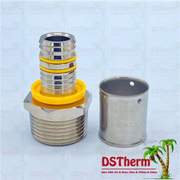 Brass Male Threaded Coupling Compression Fittings For Pex Aluminum Pex Pipe