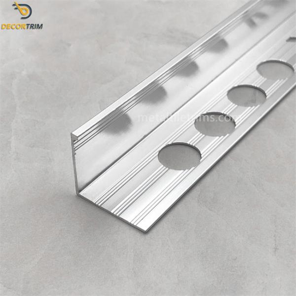 20mm × 23mm × 2400mm Floor Tile Edging L Shape Tile Trim 6063 T5