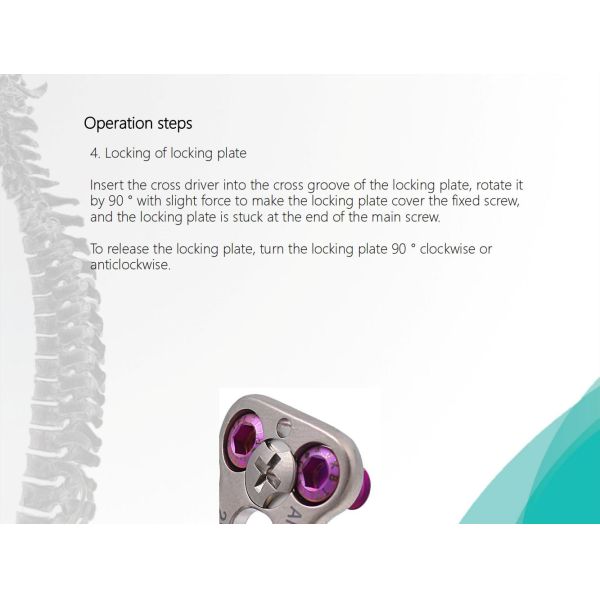 Spine Anterior Cervical Plate Titanium Cervical Plate Implant Orthopedic Surgery CE Certification
