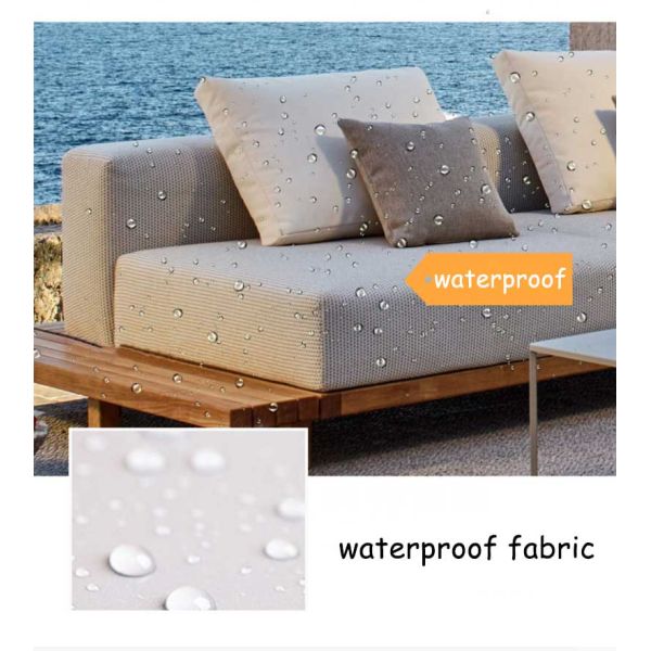 Luxury Teak Outdoor Furniture Patio Couch Modern Resort Outdoor Lounge Sofa Set