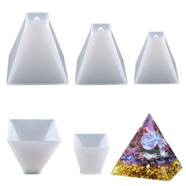 Crystal dropper tower shaped silicone mold DIY handmade jewelry triangle dried flower resin jewelry model