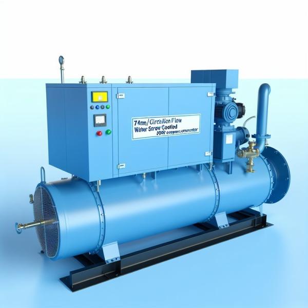 74m3/h Circulation Flow Water Cooled Screw Chiller Semi-hermetic Screw Compressor Type 79.6KW Compressor Power