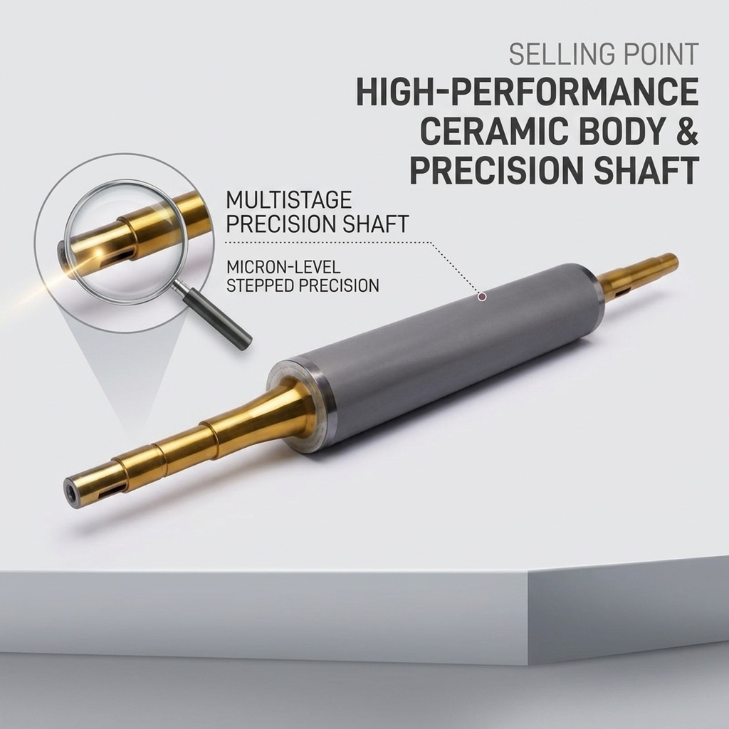 ART Cell Ceramic Anilox Roller Custom Cell Depth 5-100 Microns Flexographic