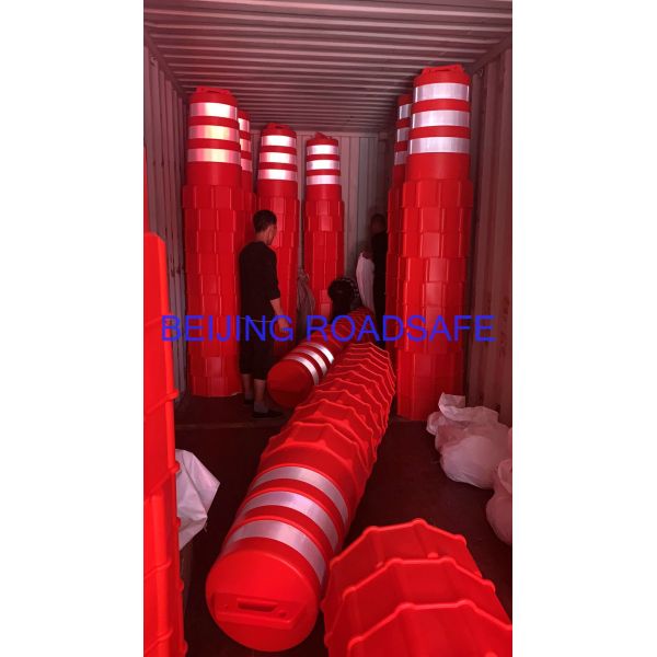FZT1 1000*400*505mm 4.3kg High Density HDPE plastic Anti Collision Channelizer Drum barrel