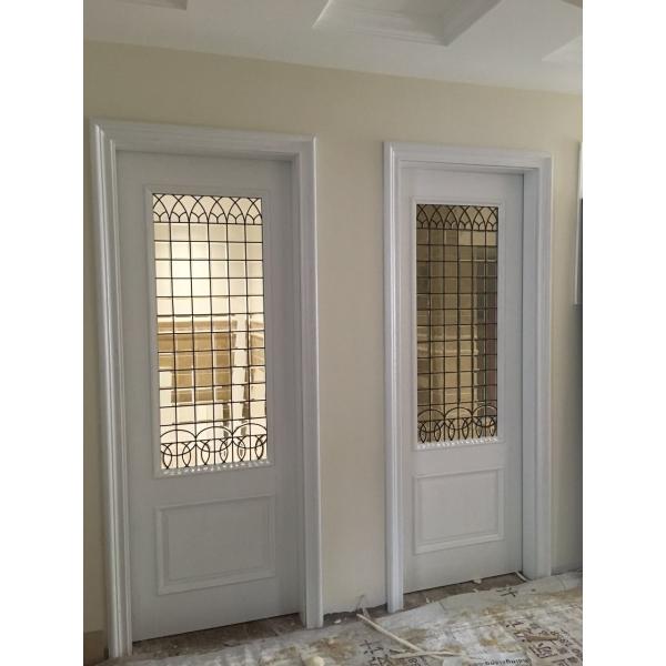 Панели 1200MM декоративные освинцованные стеклянные с полностью ясным скошенным стеклом для дверей входа