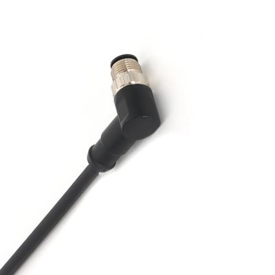 Conector de cabo pré-montado M12 Conector de conector de avião de ângulo masculino PIN8