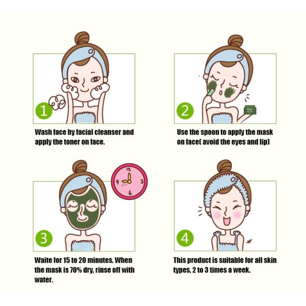 Oil Control Acne Treatment Face Mask , Moisturizing Matcha Green Tea Face Mask