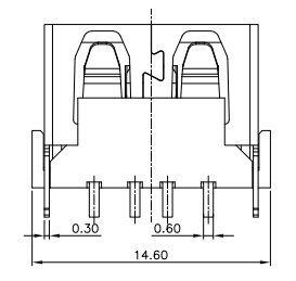 Straight DIP Short Type Usb 2.0 Female Connector L10mm Red Housing