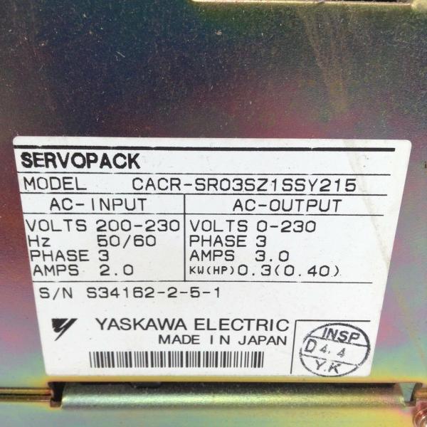 РЕГУЛЯТОР ОСИ CNC РЕГУЛЯТОРА CACR-SR SERVOCONTROL SERVOPACK YASKAWA CACR-SR03SZ1SSY215