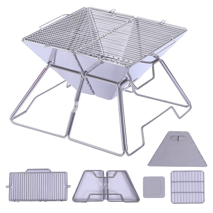 Folding Portable Camping Charcoal Barbecue Bbq Grill for Outdoor Hiking Picnic and BBQ
