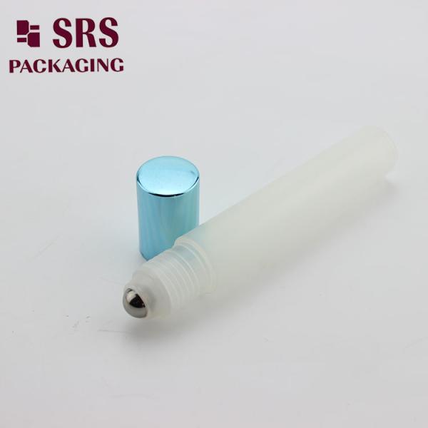 SRS empty cosmetic 15ml frost plastic roller ball bottle for eye cream