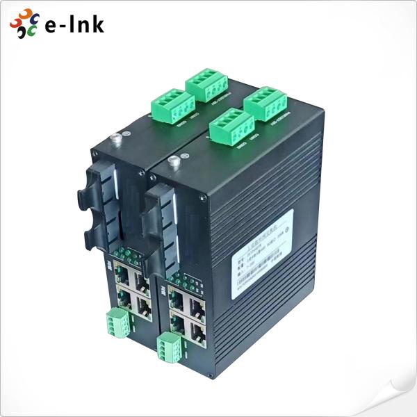 L2+ Industrial 4 puertos 10/100TX + 4 puertos RS485 + 2 puertos 100FX Ring Managed Ethernet Switch