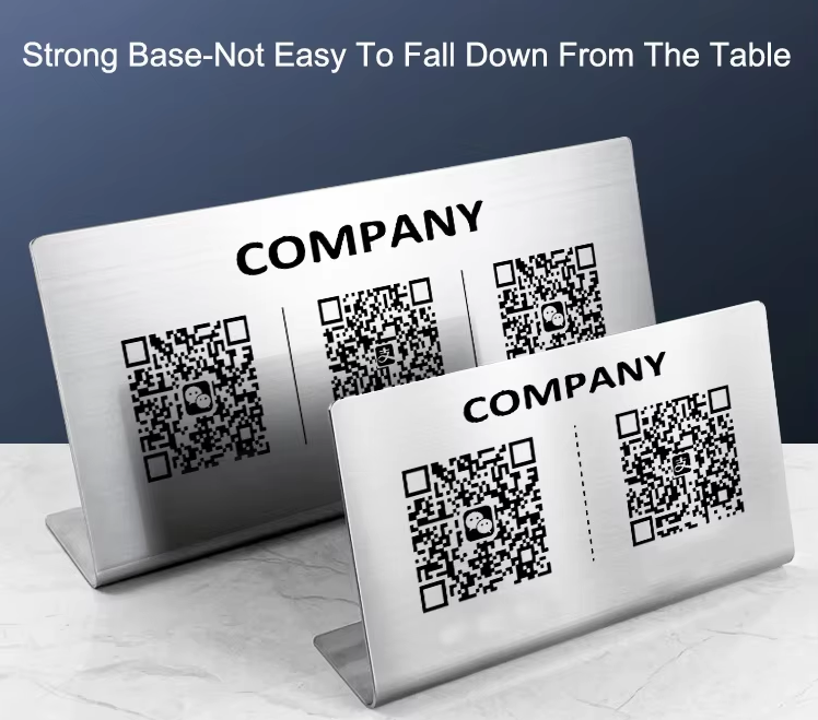 Custom Personalized Metal Display Tags Engraved And Printed Custom Qr Code For Restaurant Cafe Table Menu