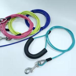 Pvc lourd service attacher la laisse de câble avec le métal durable printemps